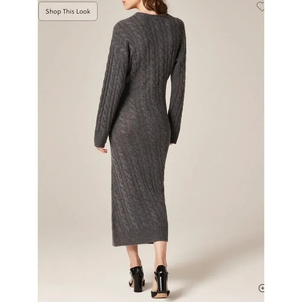 J.Crew Collection cashmere twisted cable-knit sweater-dress